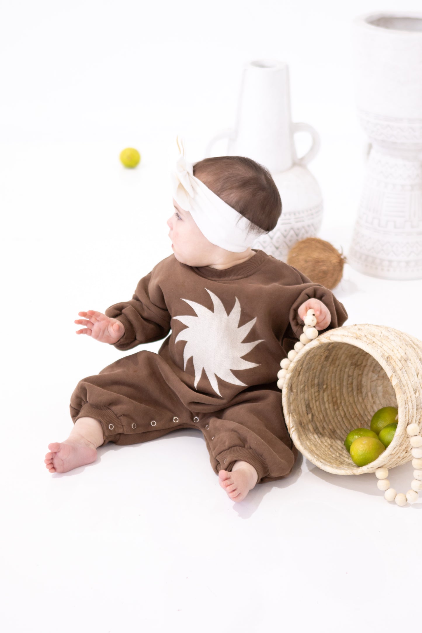 sunglow lounge romper - cedar