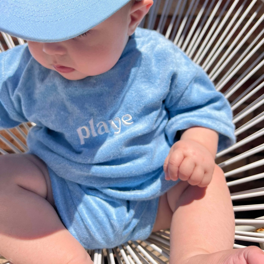 vacay terry tee - pool blue
